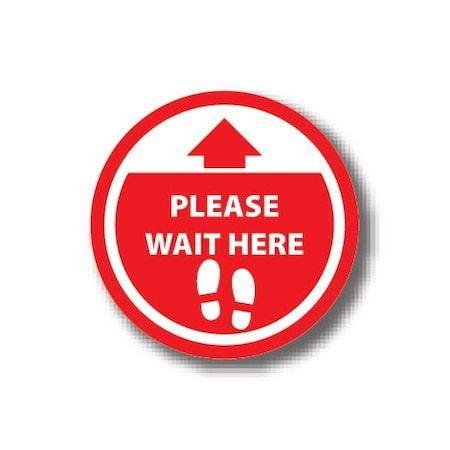 Ergomat 12in CIRCLE SIGNS Please Wait Here DSV-SIGN 144 #0724 -UEN